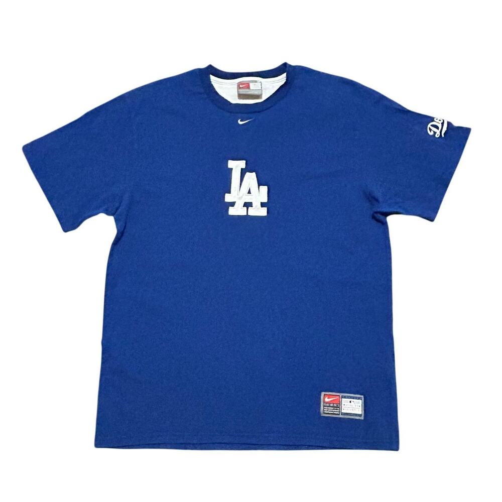 Nike Team LA Dodgers Blue MLB T Shirt Men's Medium Embroidered Logo
